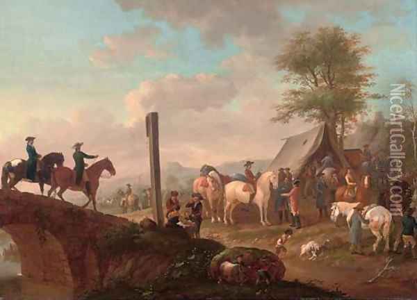 A military encampment Oil Painting - Johann Georg Pforr