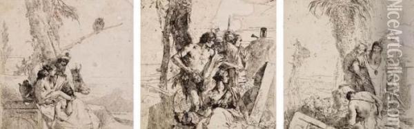 La Famiglia Del Contadino Orientale Oil Painting - Giovanni Battista Tiepolo