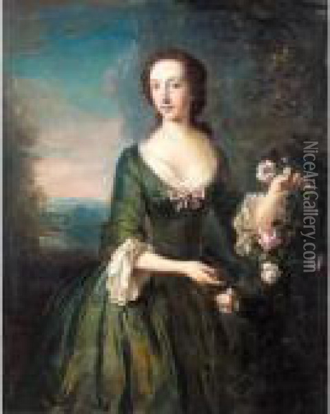 Portrait Of Mrs Hamilton Gordon Of Newhall Oil Painting - Philippe Mercier