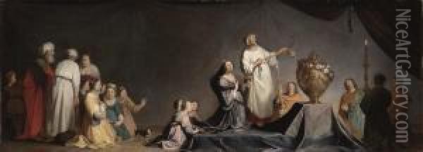Artemisia In Mourning Oil Painting - Hendrick Bloemaert