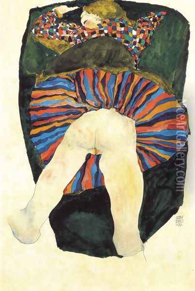 Vast half bare woman 1911 Oil Painting - Egon Schiele