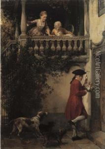 Der Gratulant Oil Painting - Benjamin I Vautier