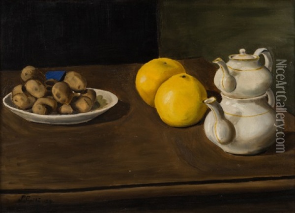 Still Life With Teapots Oil Painting - Sulho Sipilae