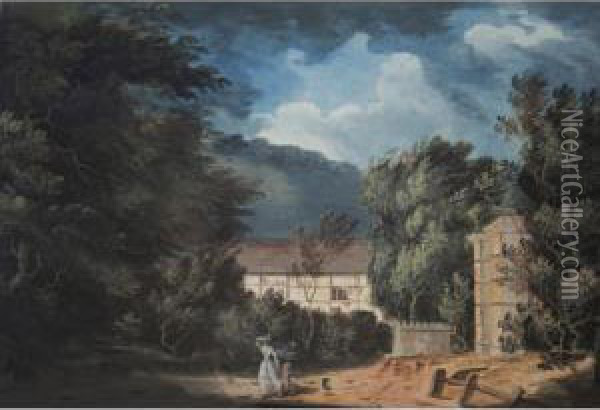 View At Horsham, Sussex Oil Painting - John Claude Nattes