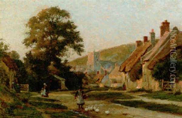 Corfe, Dorset Oil Painting - Blandford Fletcher