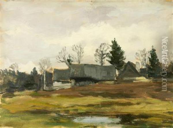 Rural Houses Oil Painting - Gustav Macoun