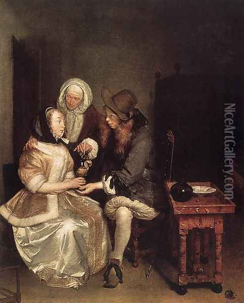 The Glass of Lemonade 1655-60 Oil Painting - Gerard Ter Borch
