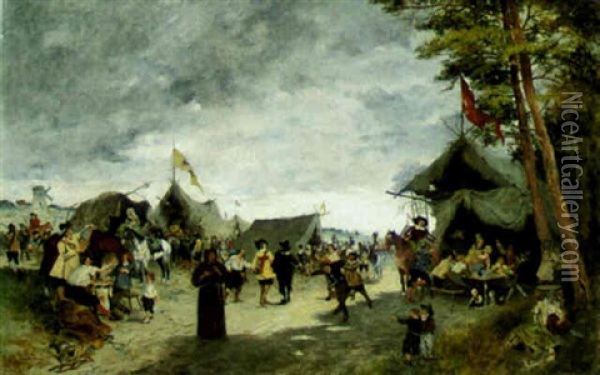 An Army Camp During The Thirty Years War Oil Painting - Friedrich von Puteani