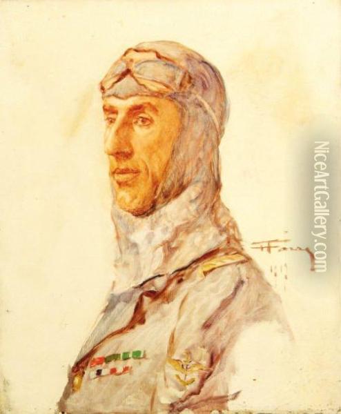Portrait Du Commandant Yves Le Prieur Oil Painting - Henri Farre