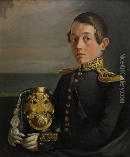 Portrait Of Friherre Carl Gustaf Wrede Af Elima Oil Painting - Evgraf Semenovich Sorokin