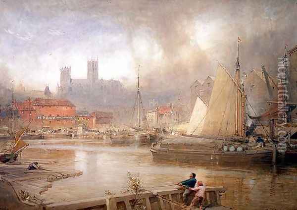 Lincoln Oil Painting - Albert Goodwin