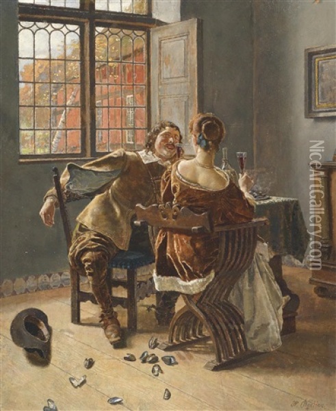 Das Festmahl Oil Painting - Heinrich Breling
