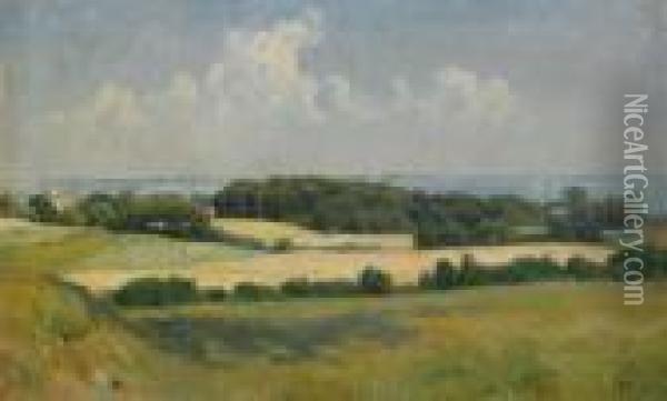 Sommarlandskap Oil Painting - Otto Bache