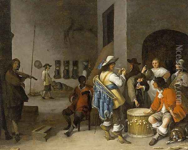 Guardroom Scene 1656 Oil Painting - Anthonie Palamedesz