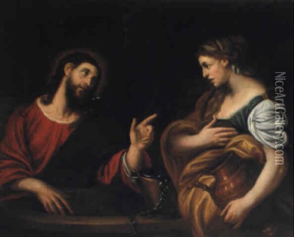Cristo E La Samaritana Al Pozzo Oil Painting - Pellegro Piola