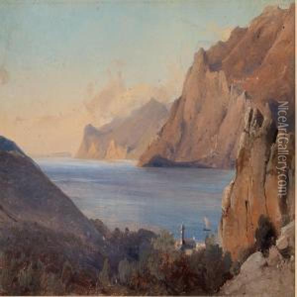View Of Nago And Lake Garda Oil Painting - Vilhelm Petersen