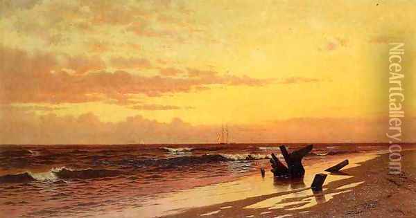 Seascape at Sunset Oil Painting - Francis Augustus Silva