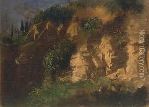 Paesaggio Con Rocce Oil Painting - Otto Vermehren