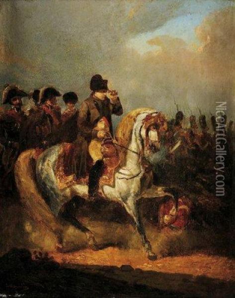 napoleon 1er Et Son Etat Major Oil Painting - Eugene Dumoulin