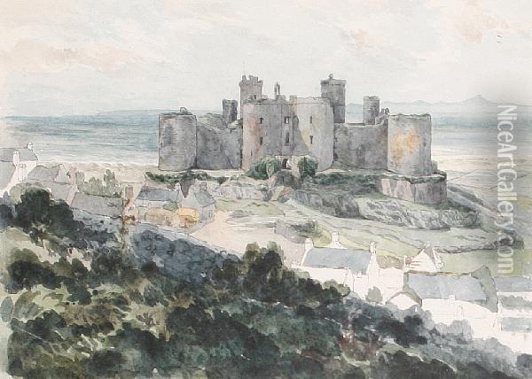 Harlech Castle Oil Painting - Frederick Catherwood