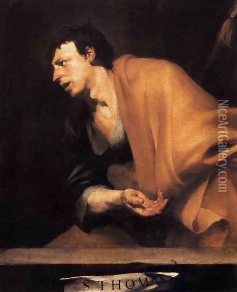 Apostle St Thomas c. 1630 Oil Painting - Jusepe Martinez