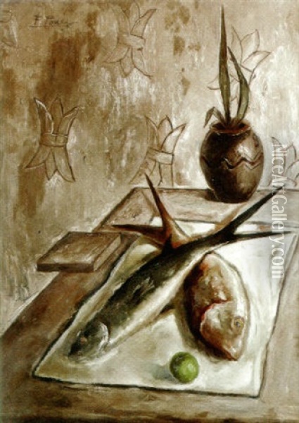 Peces Oil Painting - Fidelio Ponce De Leon