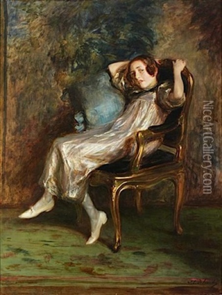 Le Reveil (portrait De Desiree Manfred) Oil Painting - Jacques-Emile Blanche