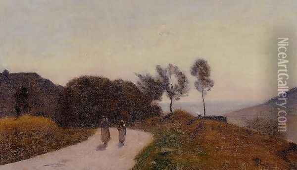 A Road in the Countryside, Near Lake Leman Oil Painting - Jean-Baptiste-Camille Corot