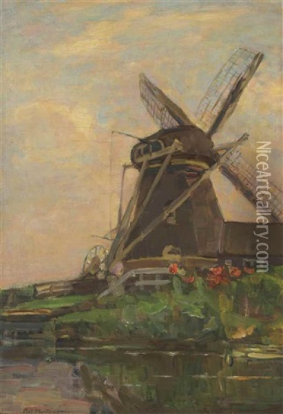 Oostzijdse Mill Oil Painting - Piet Mondrian