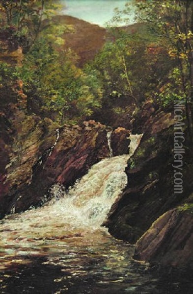 Cascading Falls Oil Painting - Homer Dodge Martin