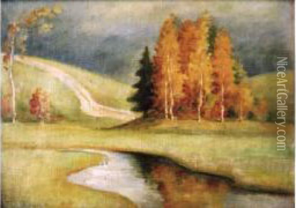 Paysage D'automne Oil Painting - Petr Savitch Outkine