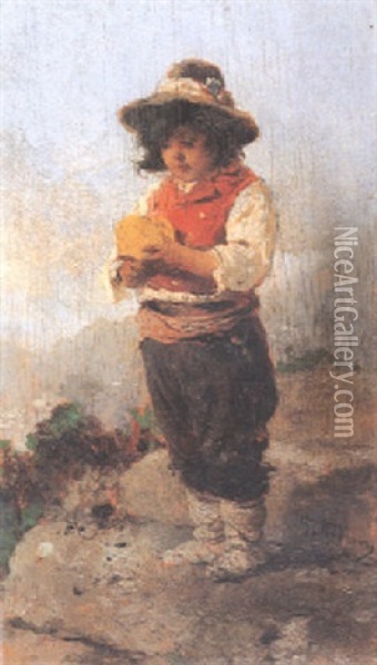 Giovane Pastorello Oil Painting - Girolamo Induno