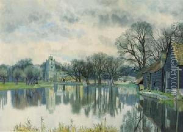 Hemingford Grey, Huntingdonshire Oil Painting - William Fraser Garden