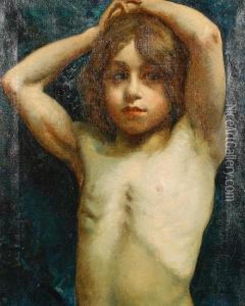 Portrait Of A Young Boy Oil Painting - John Wainwright