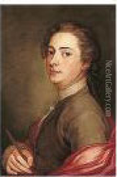 Portrait Of James Macardell (1729-1765) Oil Painting - Marcellus, Laroon Jr.