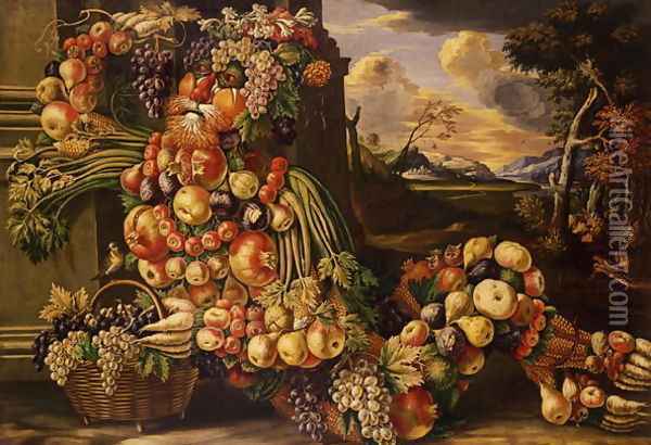 Seated Figure of Summer 1573 Oil Painting - Giuseppe Arcimboldo