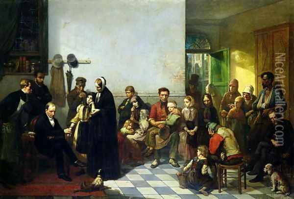 The Doctor for the Poor Oil Painting - Johannes-Hubertus-Leonardus de Haas