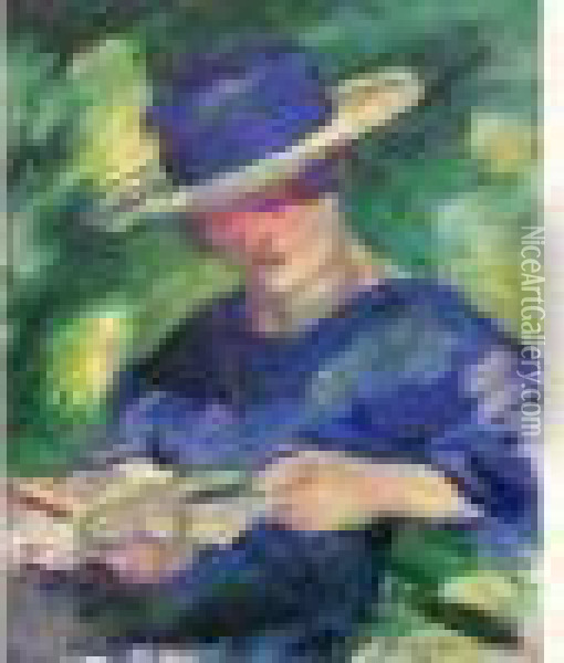 Femme Lisante Oil Painting - Henri Ottmann