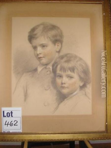 Portrait Of Twochildren Oil Painting - Eden Upton Eddis