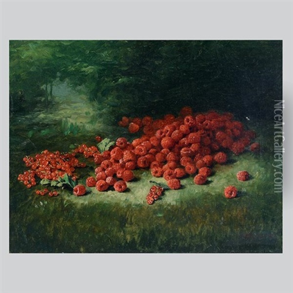 Still Life With Berries Oil Painting - Joseph Kleitsch