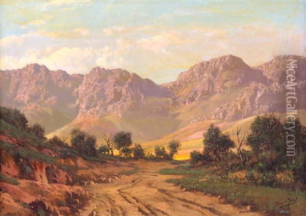 Cederberg Mountains In South Africa Oil Painting - Tinus de Jongh