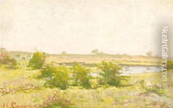 Paysage (+ Another, Lrgr; 2 Works) Oil Painting - Honore Cavaroc