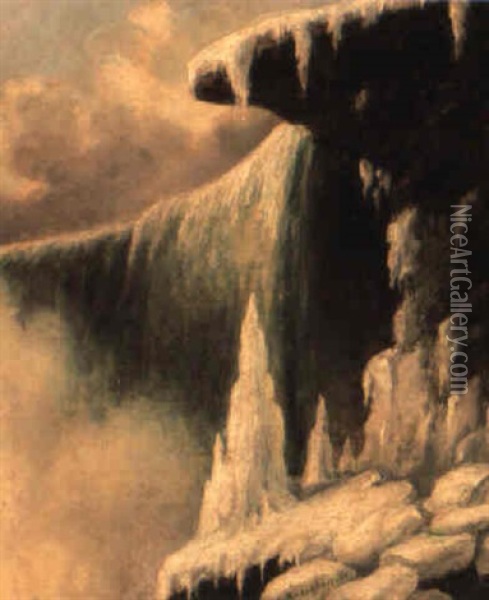 Table Rock, Niagara Oil Painting - Cornelius David Krieghoff