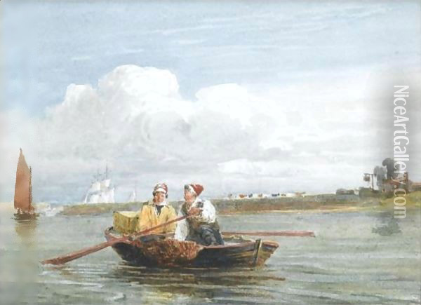 Peter Boat Near Half Way House At Gravesend Oil Painting - David Cox