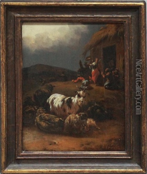 Erscheinung Eines Engels Vor Einem Stall Oil Painting - Adam de Colonia