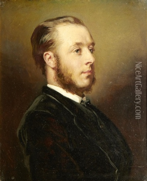 Portrait Of Sir G Hugh Wyndham Oil Painting - Richard L. Lauchert
