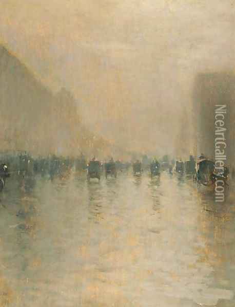 Giorno di nebbia a Londra (Foggy day in London) Oil Painting - Giuseppe de Nittis