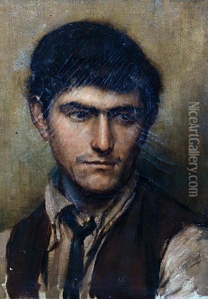 Portrait Of A Young Man Oil Painting - William Logsdail