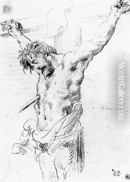 Christ on the Cross Oil Painting - Eugene Delacroix