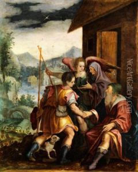 Abraham Entlasst Seinen Sohn Ismael Oil Painting - Jan Soens